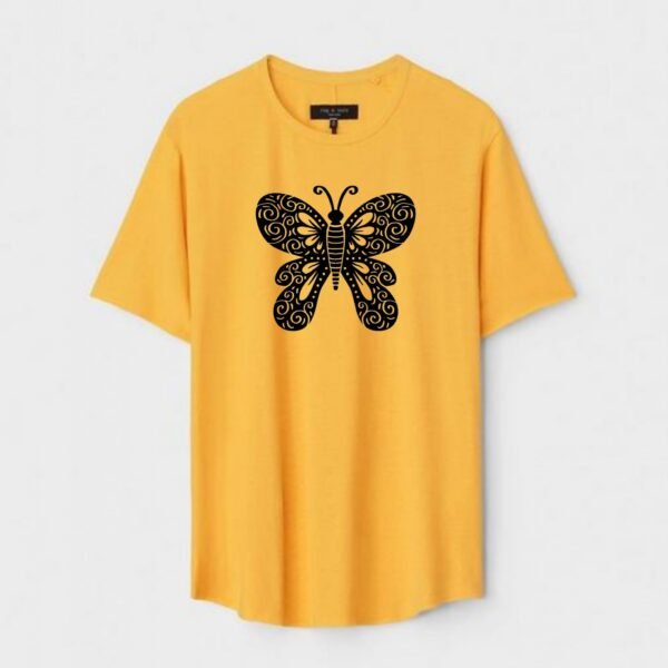 Yellow Unisex Cotton Regular Fit Printed Round Neck T-Shirt