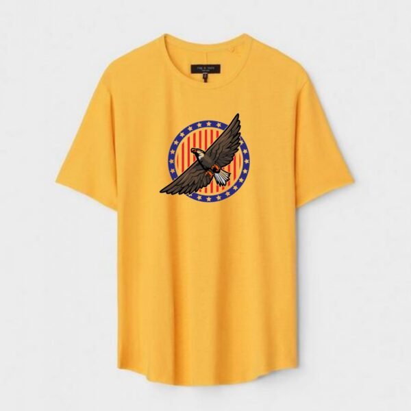 Yellow Unisex Cotton Regular Fit Printed Round Neck T-Shirt